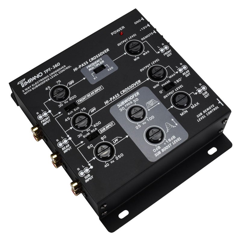 Timpano 3-Way Electronic Crossover Remote Subwoofer Control Equalizer TPT-360 - Image 5